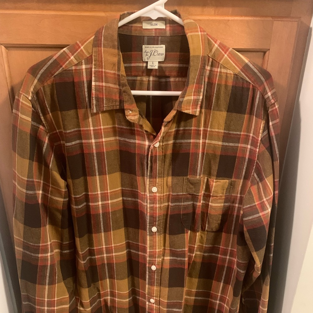 Men’s J Crew Large Slim Plaid Shirt